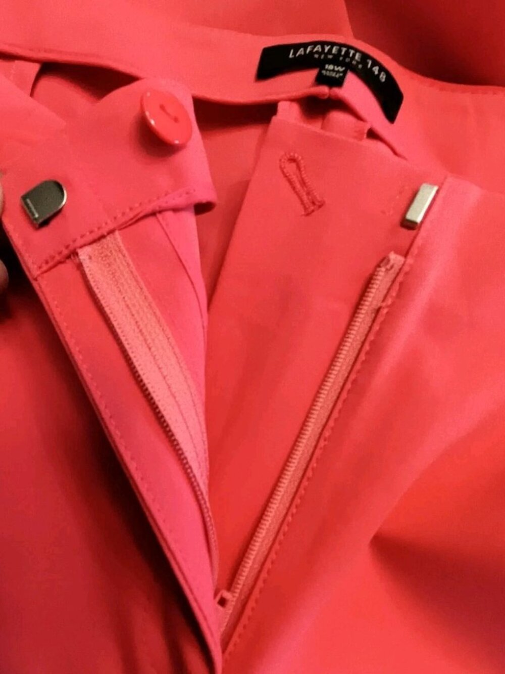 Lafayette 148 New York Lexington Crop Pants Women’s 18W Peach Pink  Zip Stretch - Picture 4 of 9